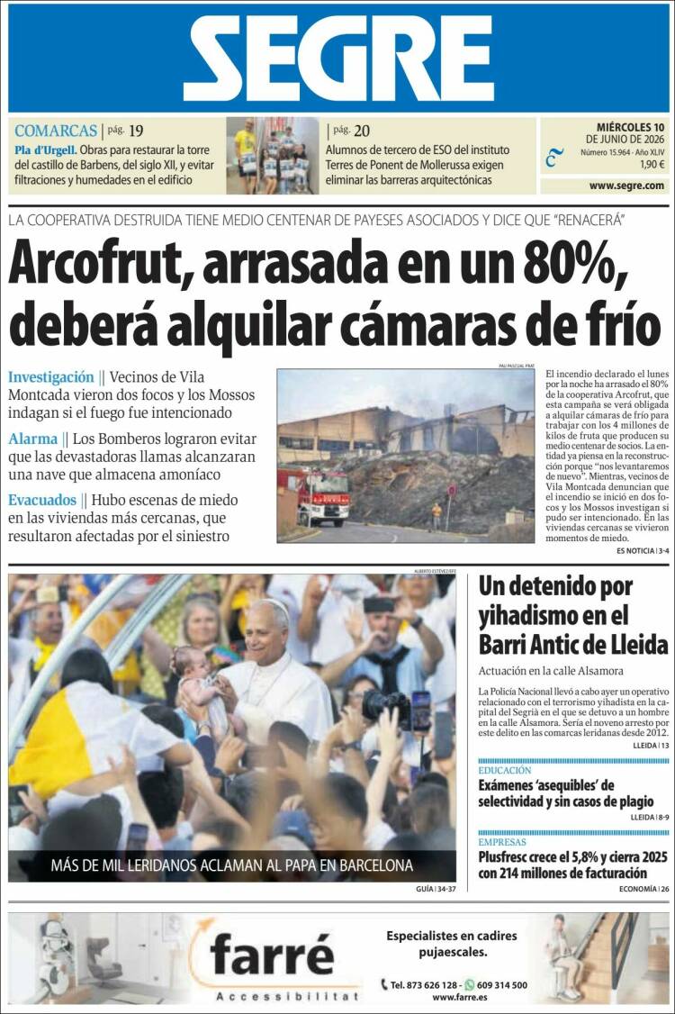 Portada de Segre  (Espa&ntilde;a)
