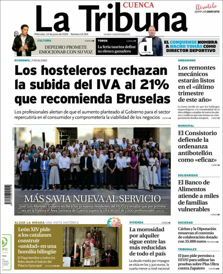 Portada de La Tribuna de Cuenca (Espa&ntilde;a)