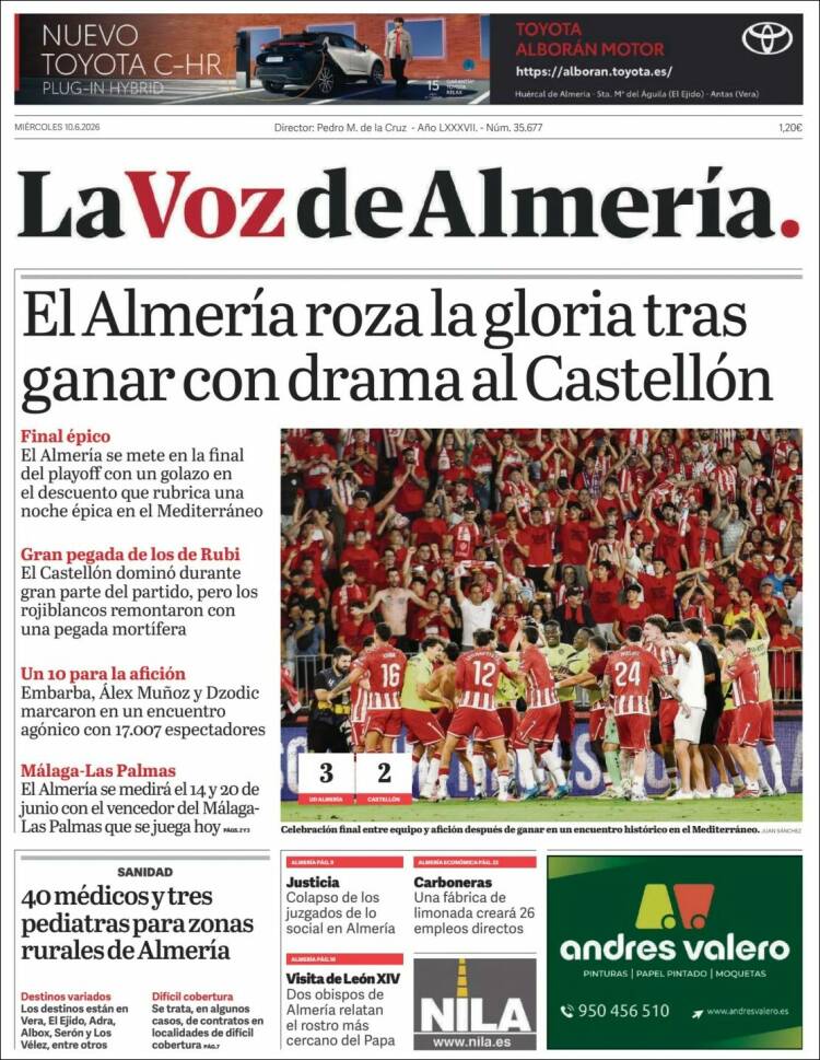 Portada de La Voz de Almería (Espa&ntilde;a)