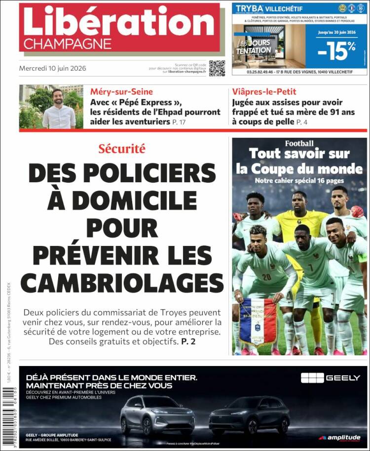 Portada de Libération Champagne (Francia)
