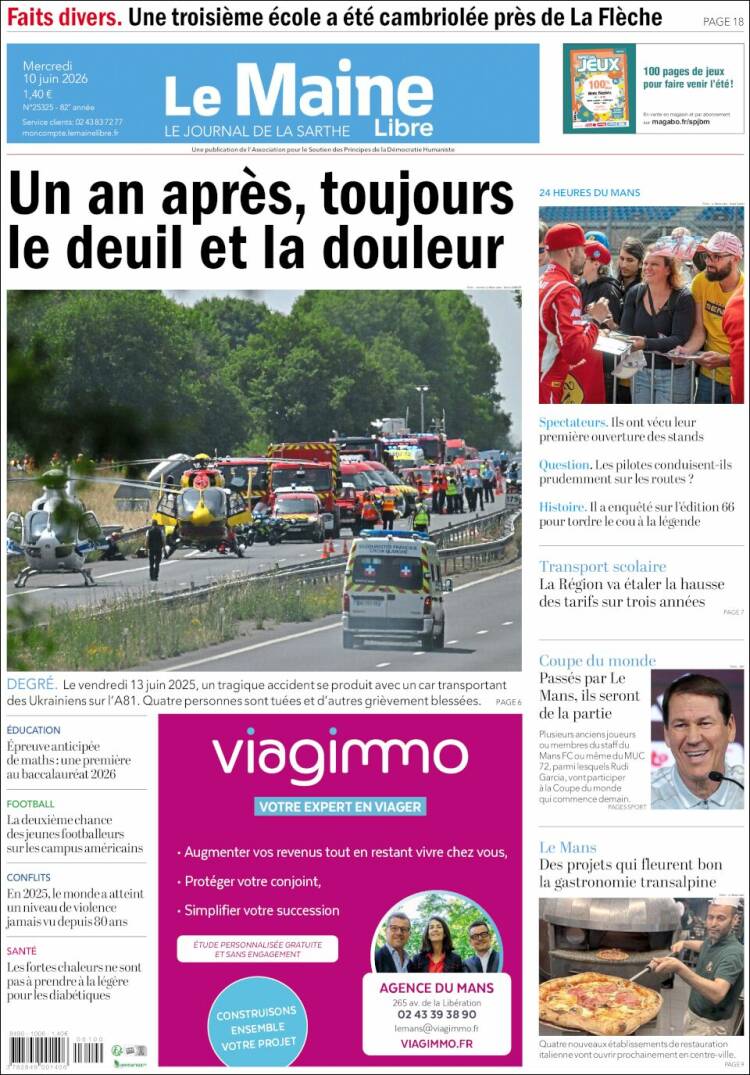 Portada de Le Maine Libre (Francia)