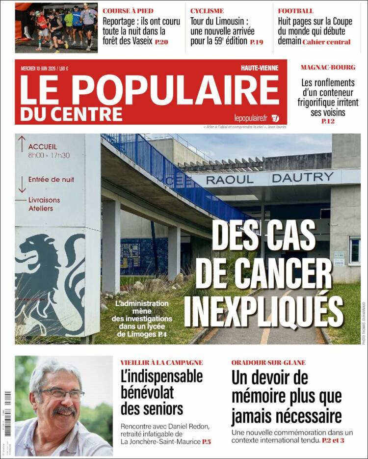 Portada de Le Populaire du Centre (Francia)