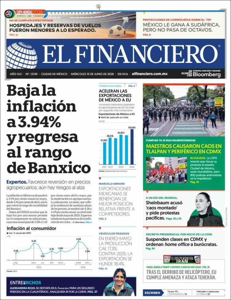 Portada de El Financiero (M&eacute;xico)