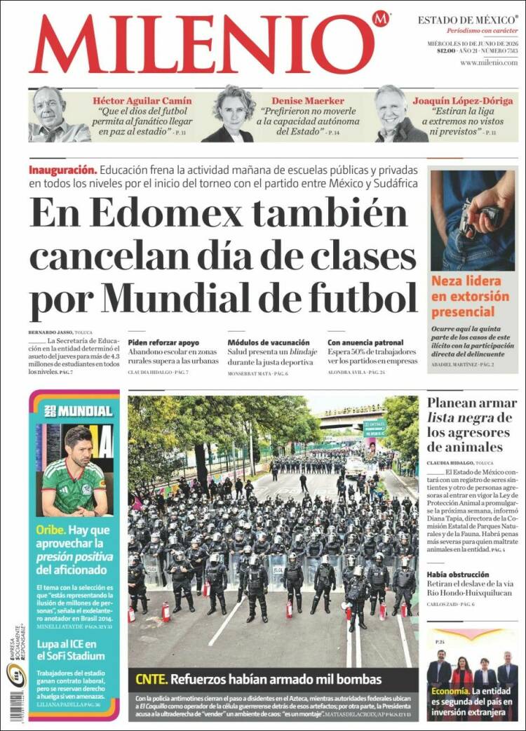 Portada de Milenio - Estado de México (M&eacute;xico)