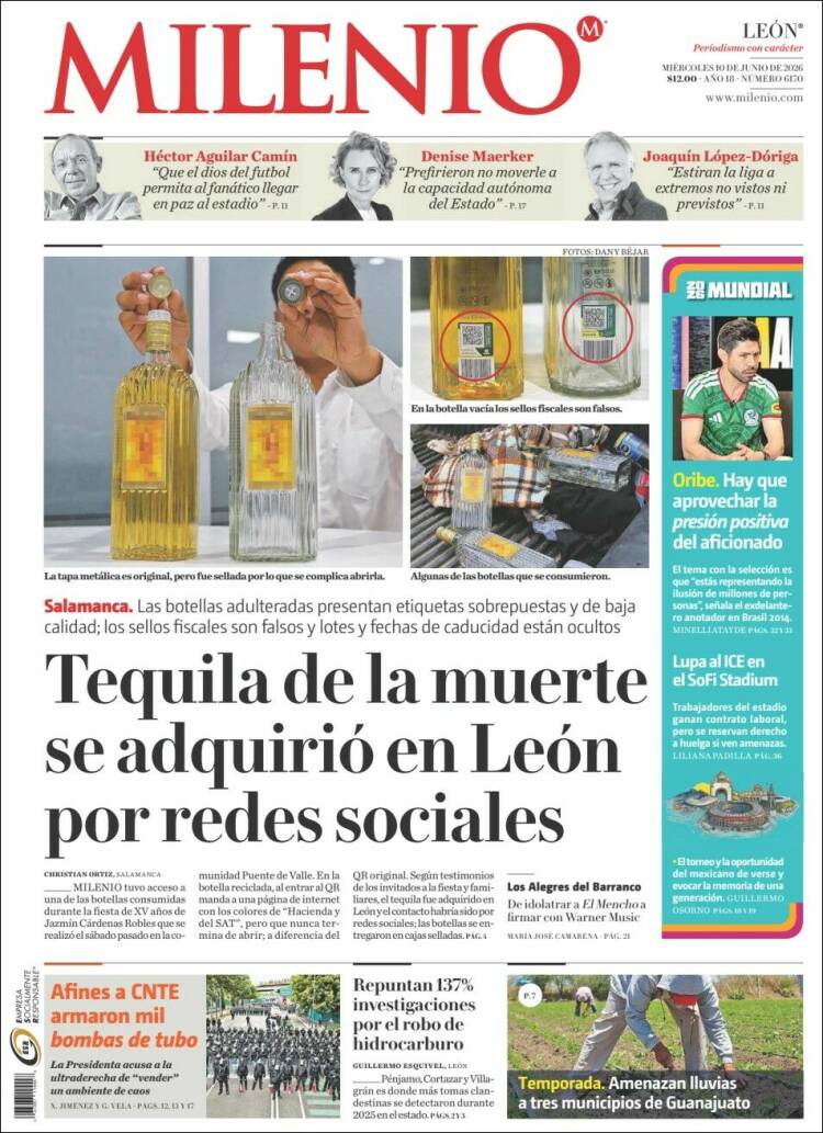 Portada de Milenio de León (M&eacute;xico)