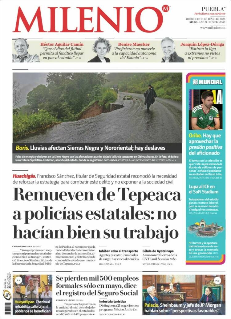 Portada de Milenio de Puebla (M&eacute;xico)
