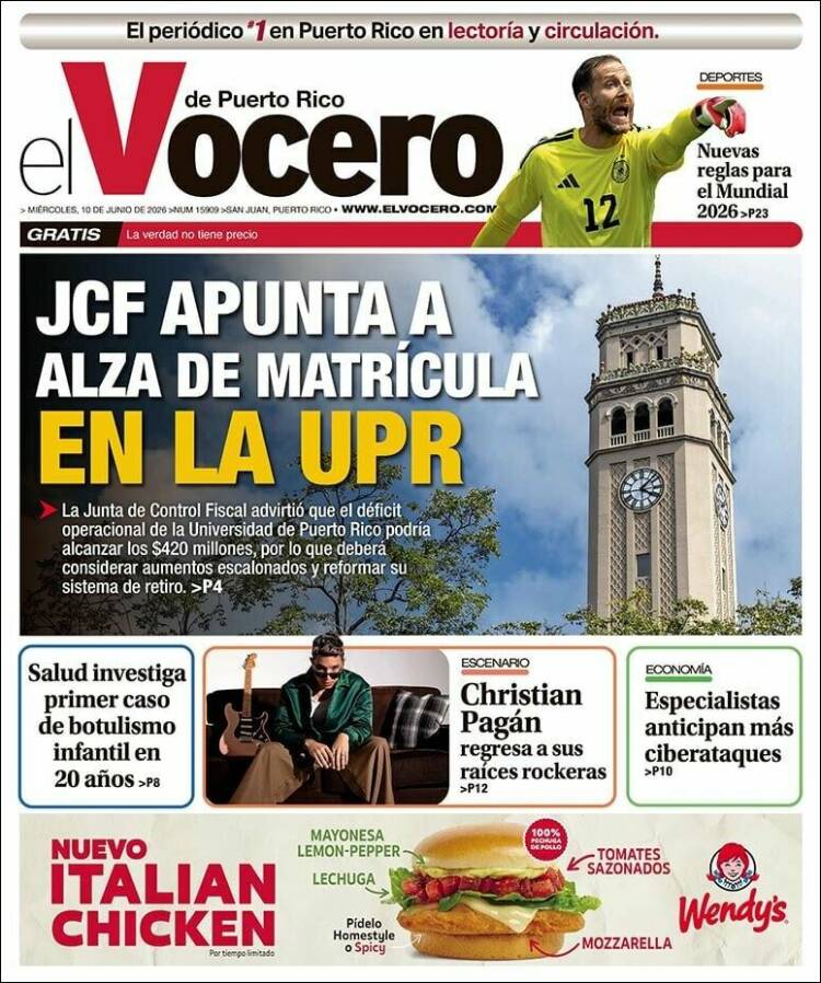 Portada de Vocero (Puerto Rico)