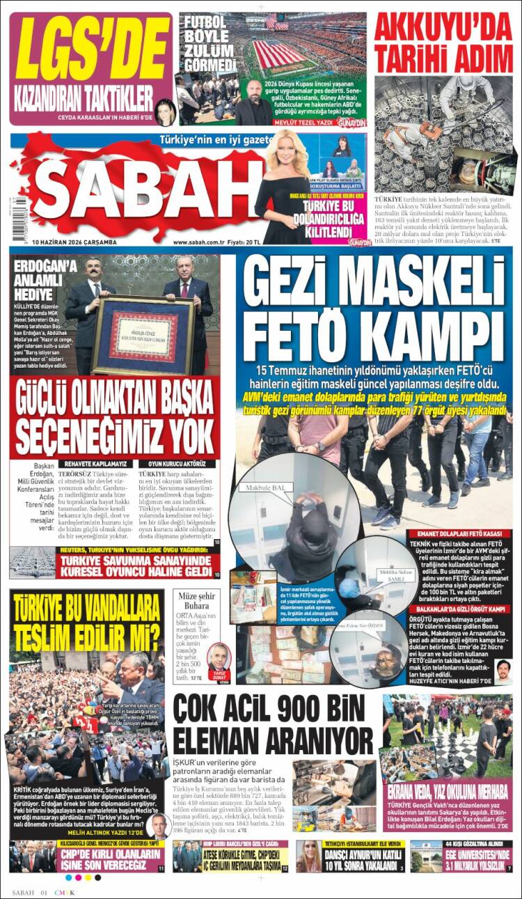 Portada de Sabah (Turqu&iacute;a)