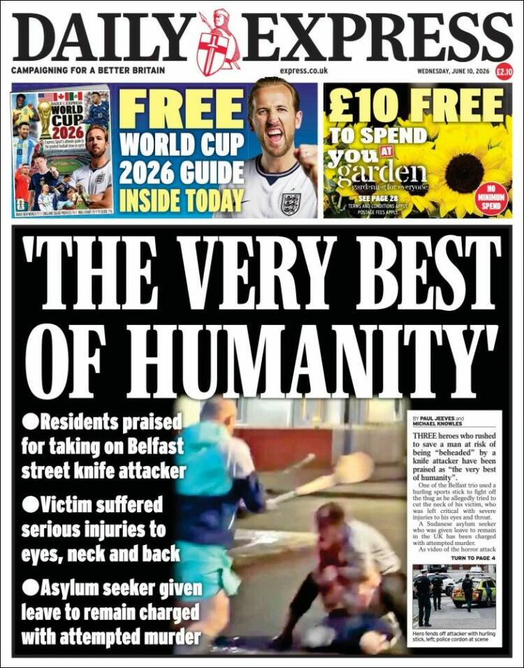 Portada de Daily Express (Reino Unido)