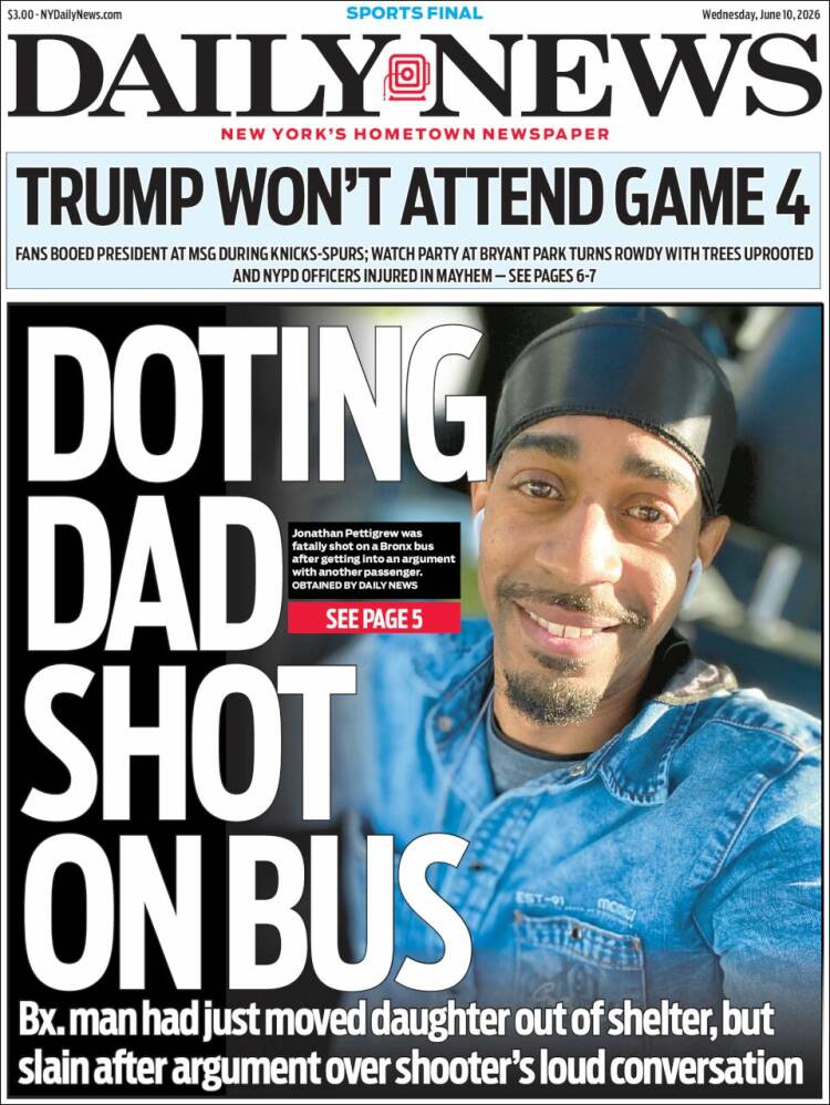 Portada de Daily News - New York (USA)
