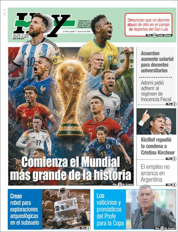 Portada de Diario Hoy (Argentina)