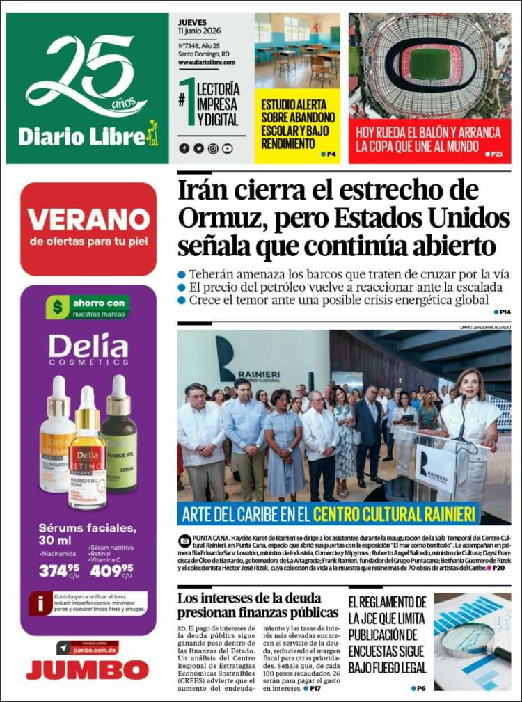 Portada de Diario Libre (R. Dominicana)