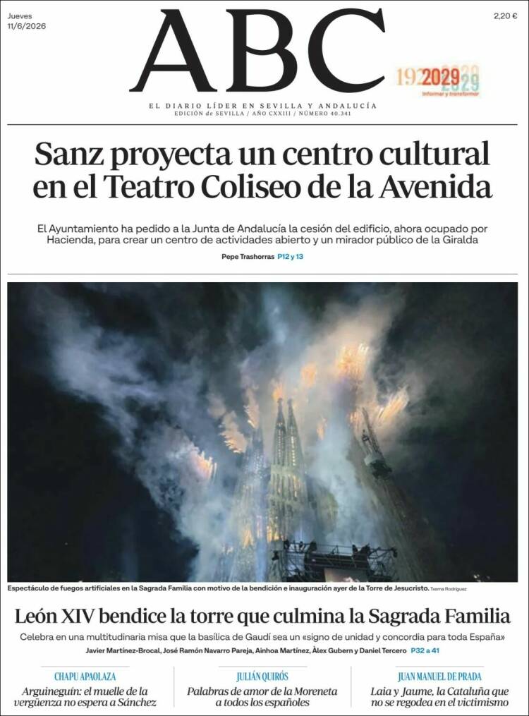 Portada de ABC - Sevilla (Espa&ntilde;a)