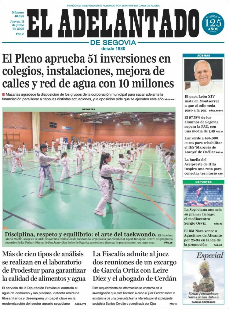 Portada de El Adelantado de Segovia (Espa&ntilde;a)