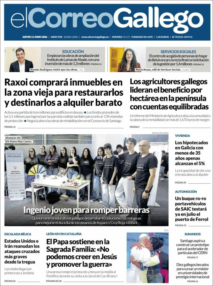 Portada de El Correo Gallego (Espa&ntilde;a)
