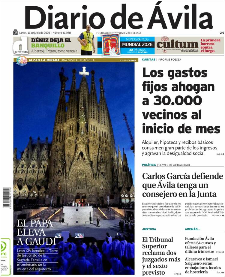 Portada de Diario de Ávila (Espa&ntilde;a)