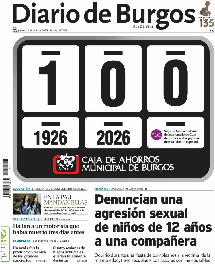 Portada de Diario de Burgos (Espa&ntilde;a)