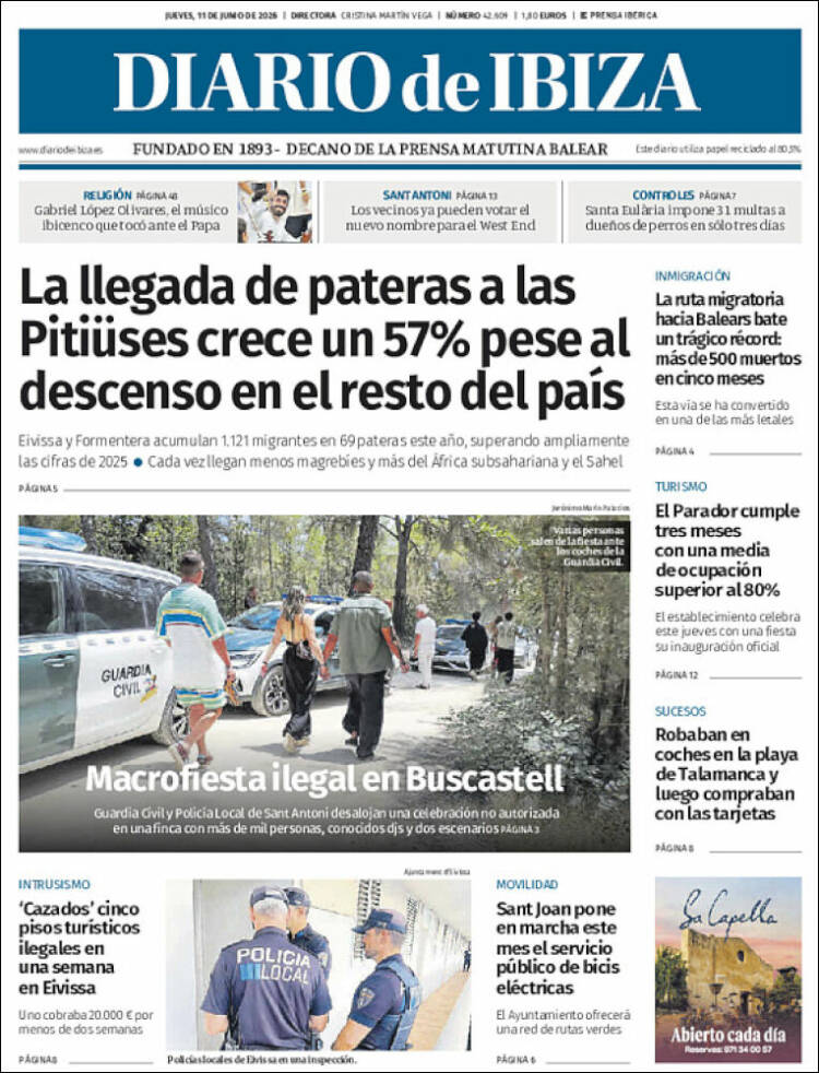 Portada de Diario de Ibiza (Espa&ntilde;a)