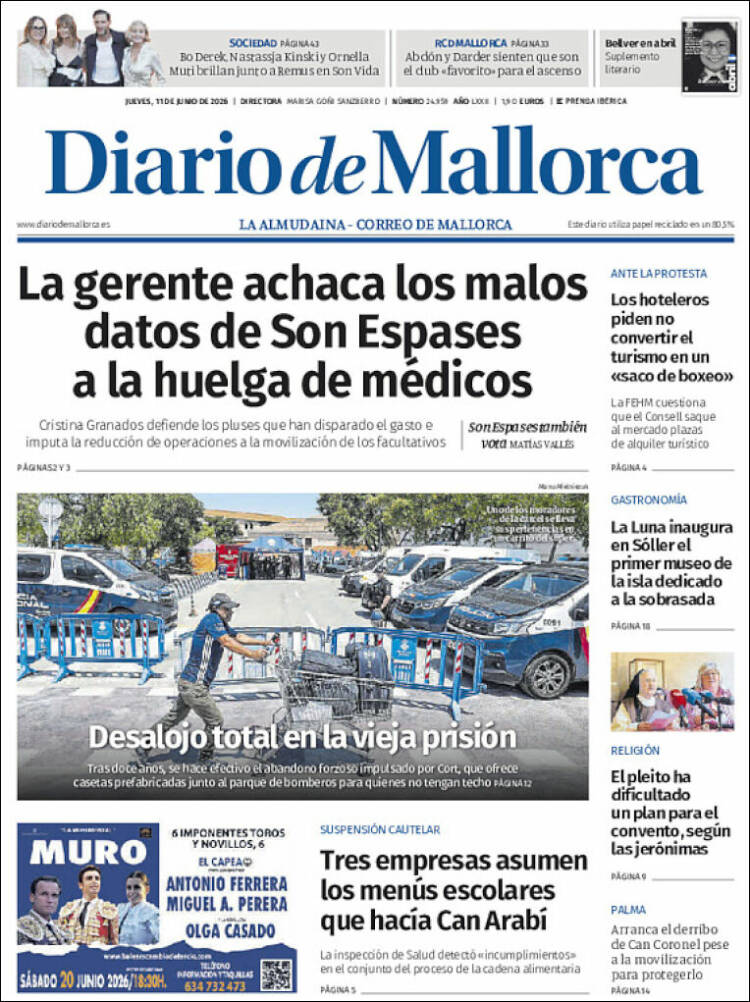 Portada de Diario de Mallorca (Espa&ntilde;a)
