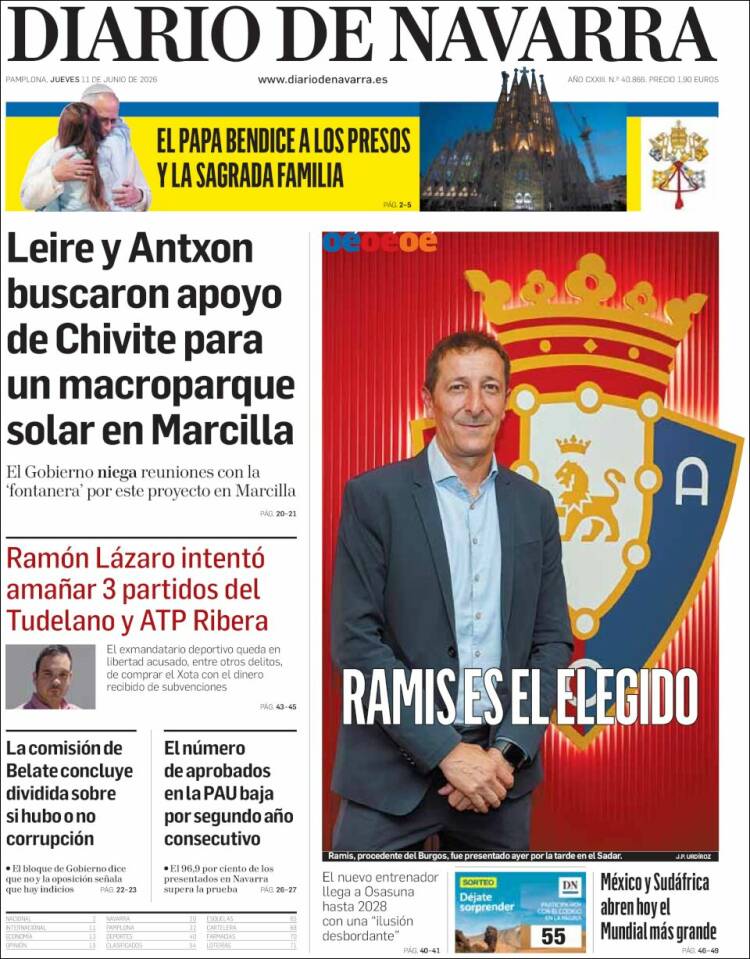 Portada de Diario de Navarra (Espa&ntilde;a)