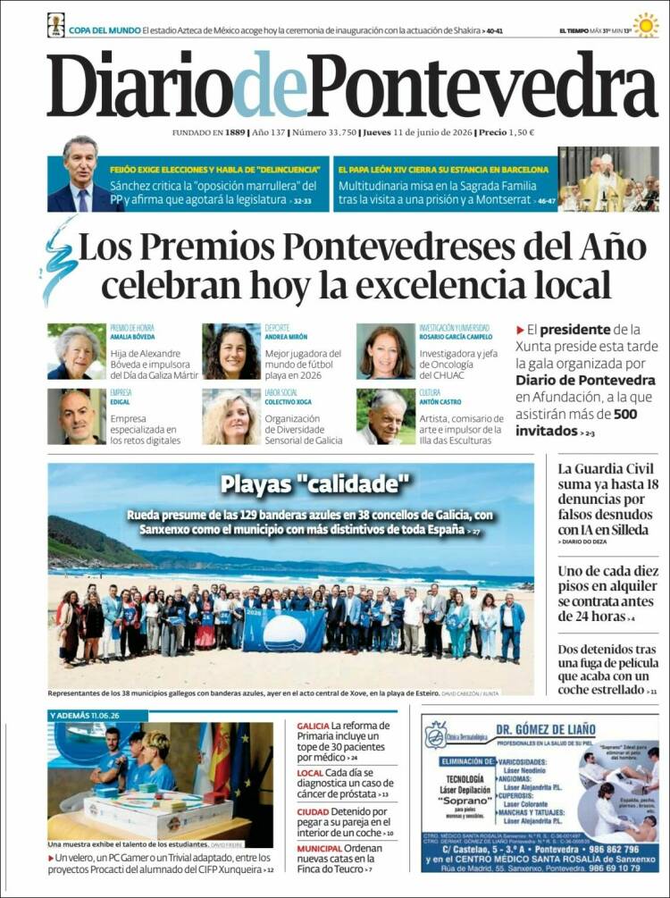 Portada de Diario de Pontevedra (Espa&ntilde;a)
