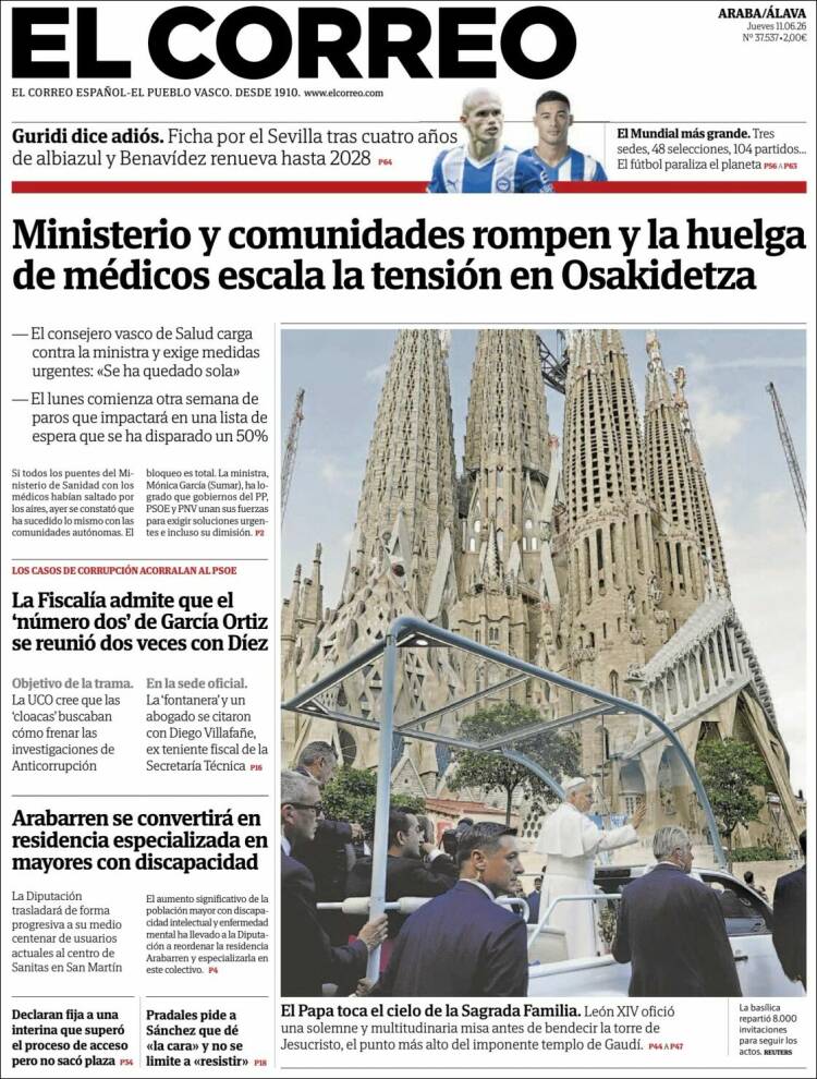 Portada de El Correo - Álava (Espa&ntilde;a)