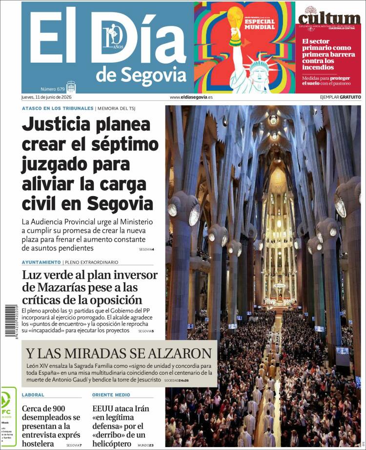 Portada de El Día de Segovia (Espa&ntilde;a)