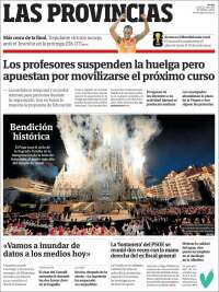 Portada de Las Provincias (Espa&ntilde;a)