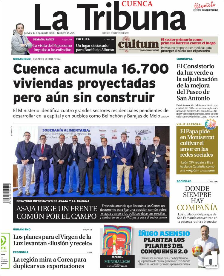 Portada de La Tribuna de Cuenca (Espa&ntilde;a)