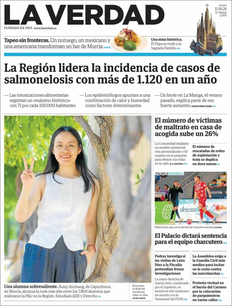 Portada de La Verdad de Murcia (Espa&ntilde;a)