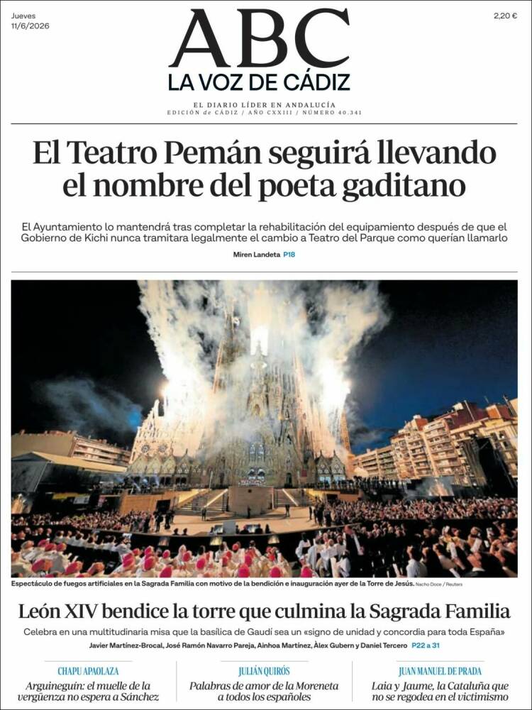 Portada de La Voz de Cádiz (Espa&ntilde;a)