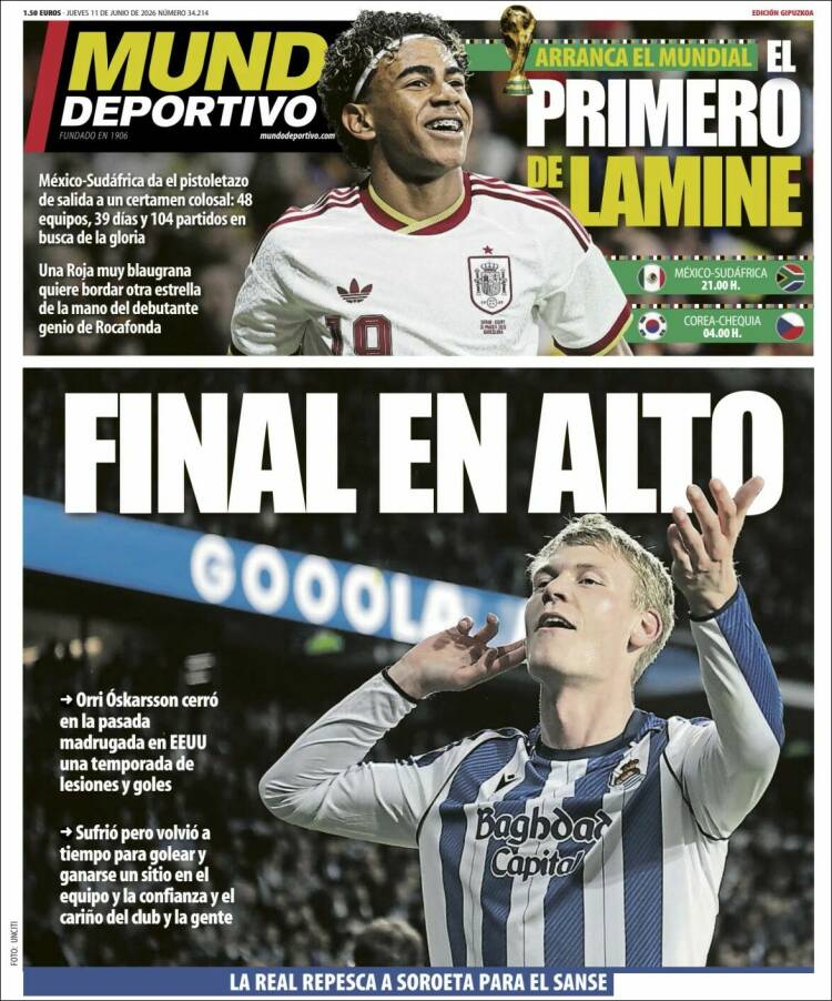 Portada de Mundo Deportivo Gipuzkoa (Espa&ntilde;a)