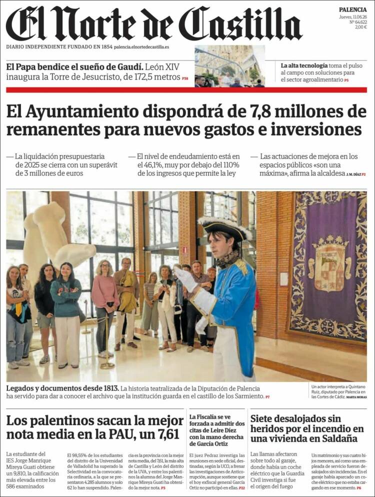 Portada de Norte de Castilla - Palencia (Espa&ntilde;a)