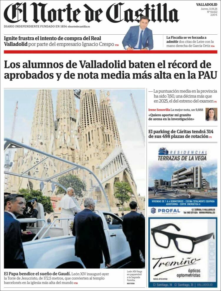Portada de Norte de Castilla - Valladolid (Espa&ntilde;a)