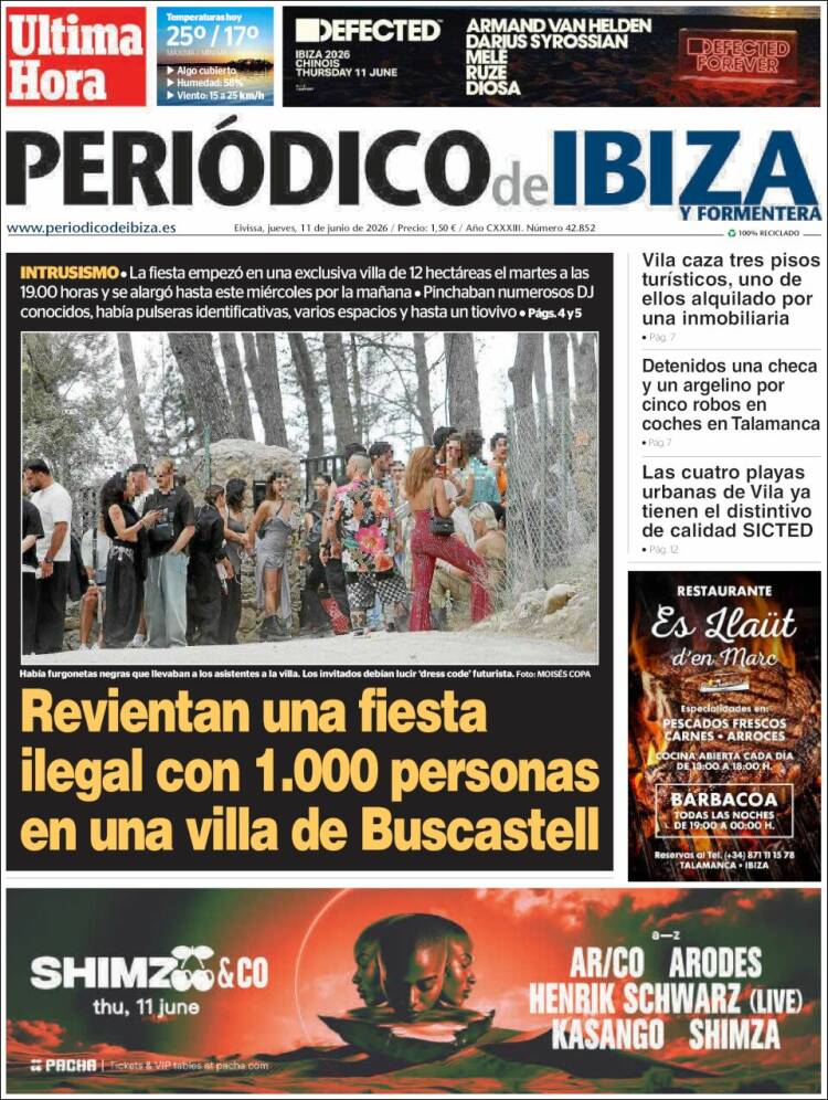 Portada de Periódico de Ibiza (Espa&ntilde;a)