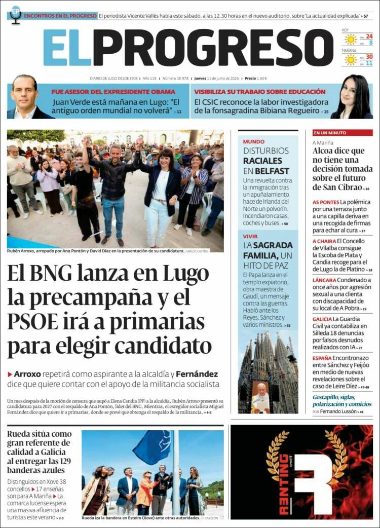 Portada de El Progreso (Espa&ntilde;a)