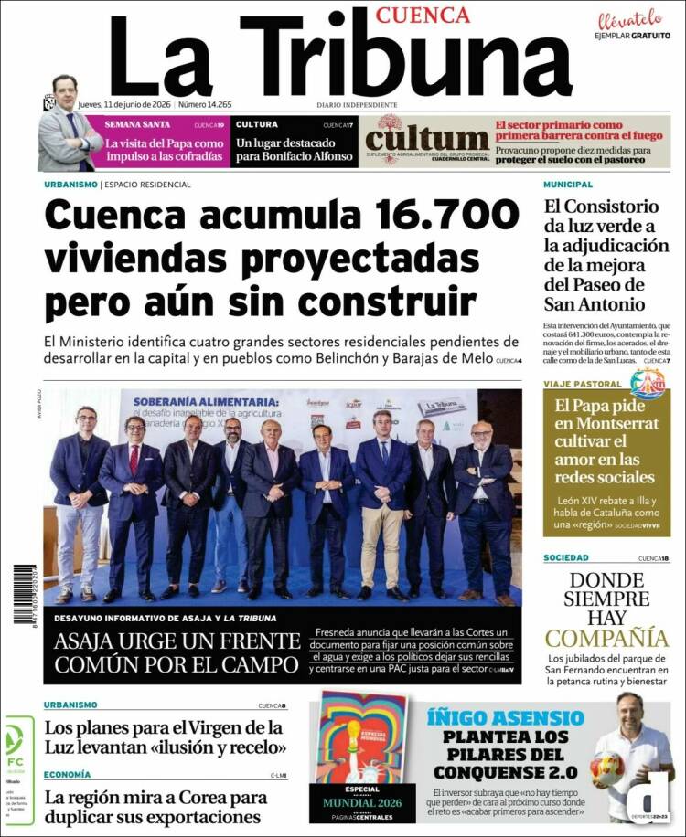 Portada de La Tribuna de Cuenca (Espa&ntilde;a)