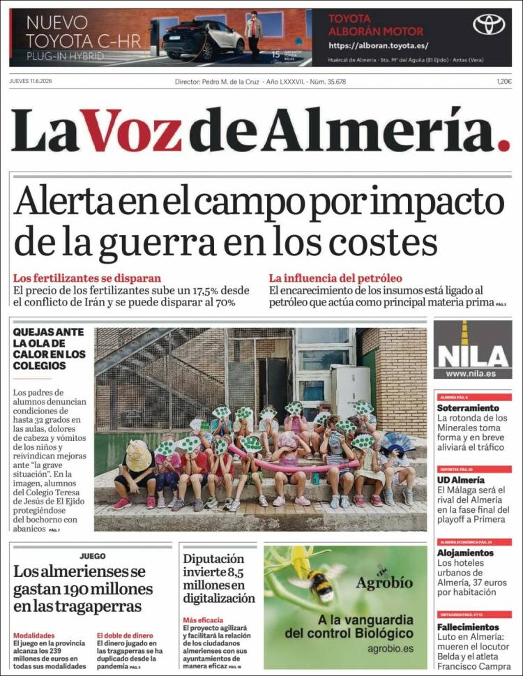 Portada de La Voz de Almería (Espa&ntilde;a)