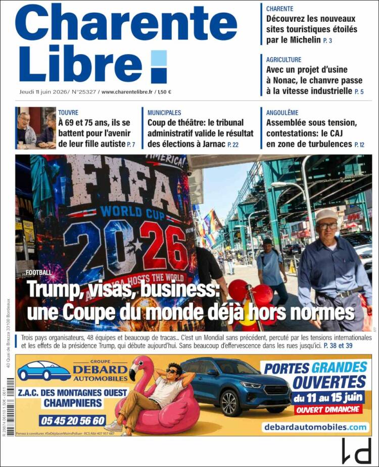 Portada de Charente Libre (Francia)