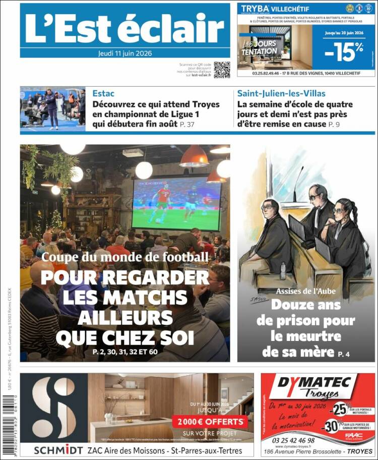 Portada de L'Est Eclair (Francia)