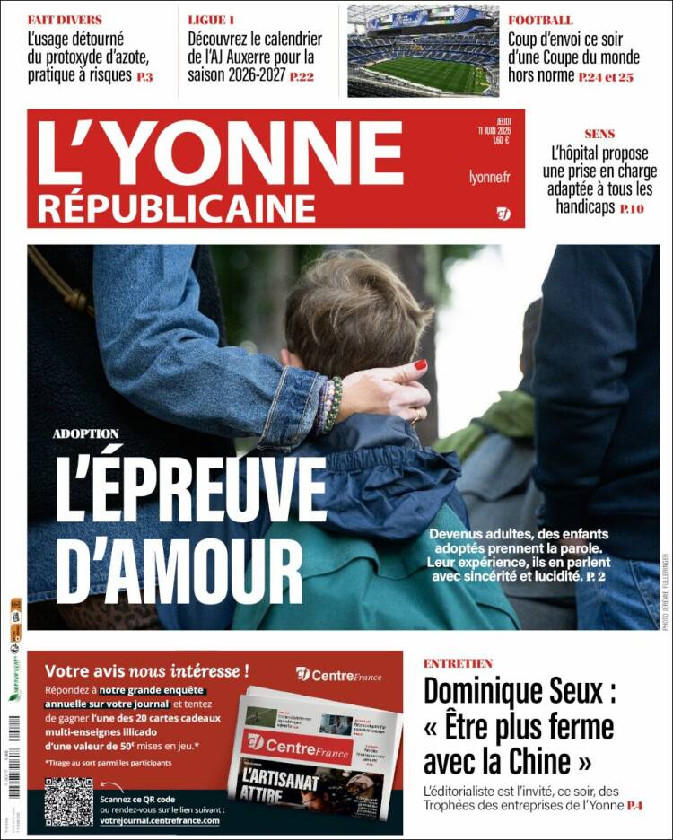 Portada de L'Yonne-Républicaine (Francia)