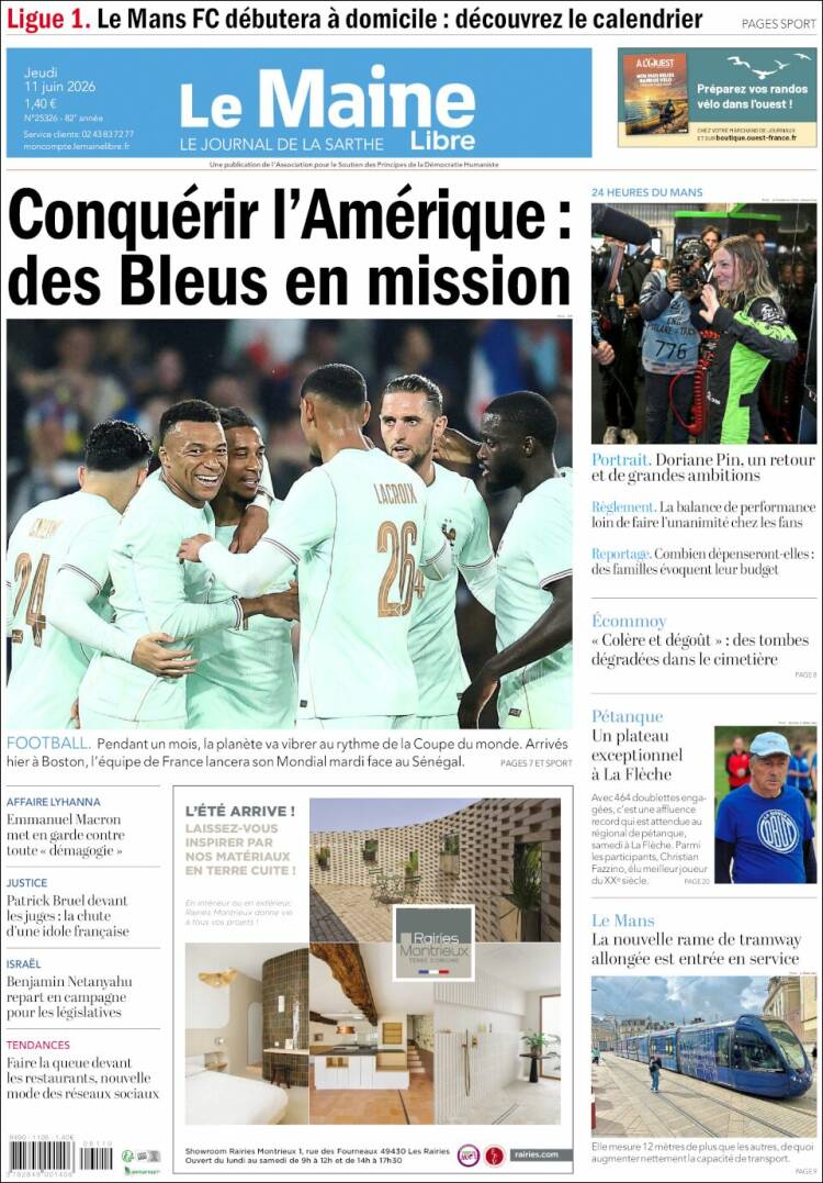 Portada de Le Maine Libre (Francia)