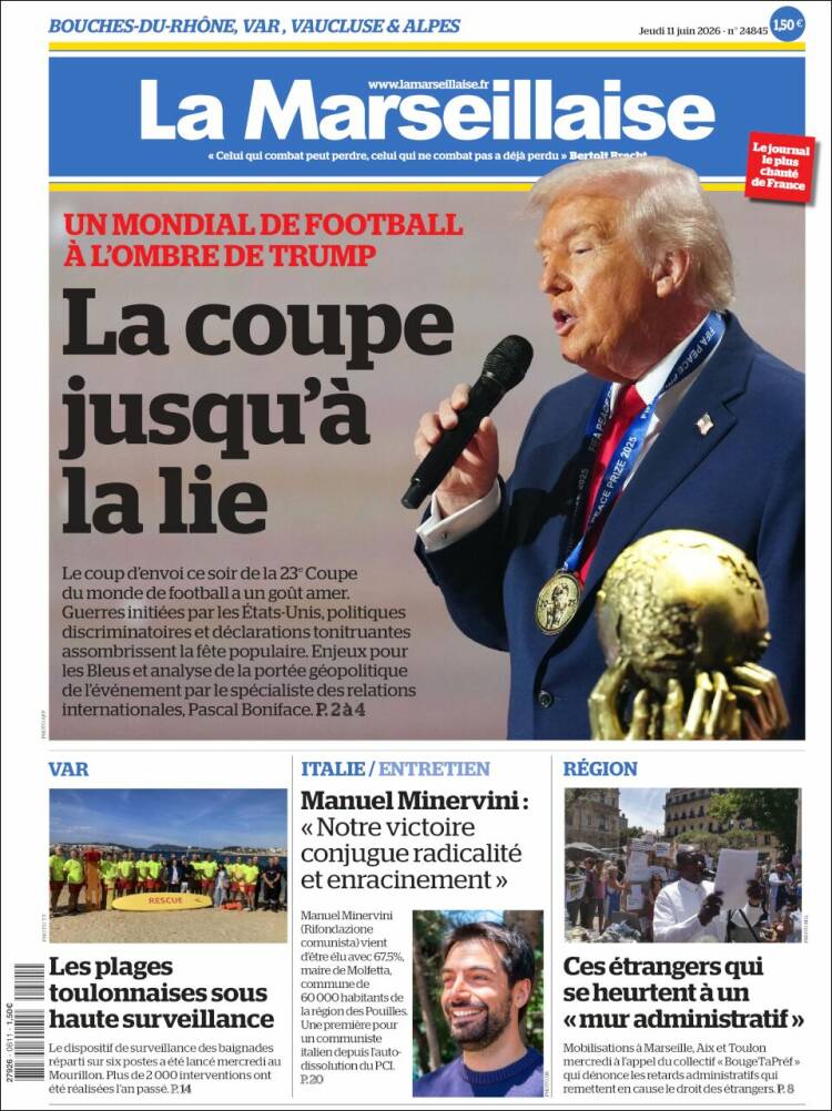 Portada de La Marseillaise (Francia)