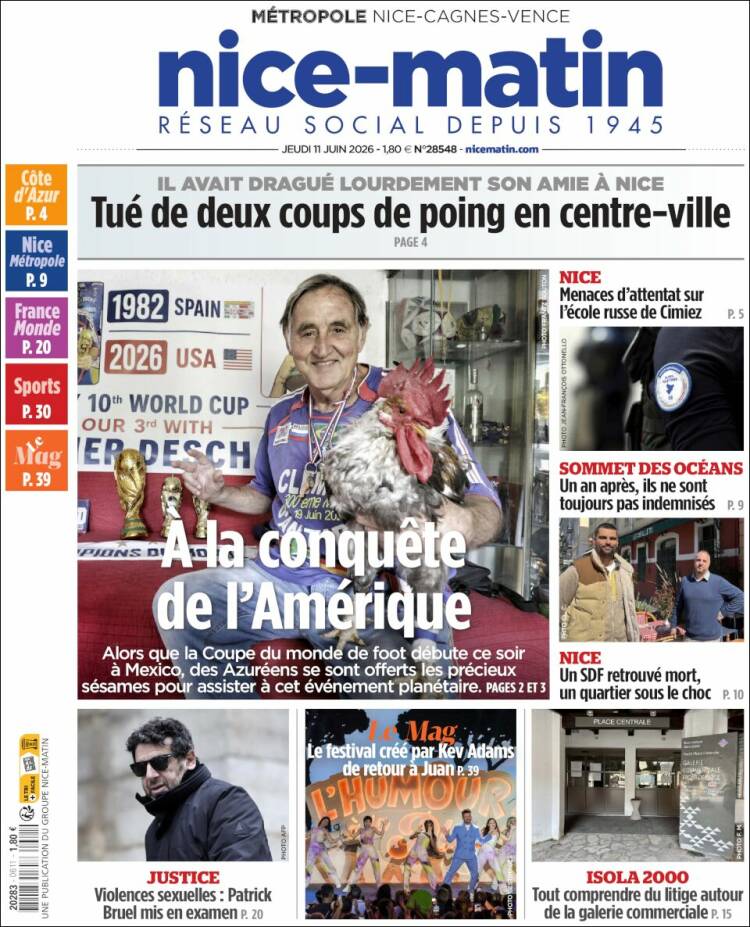 Portada de Nice-Matin (Francia)