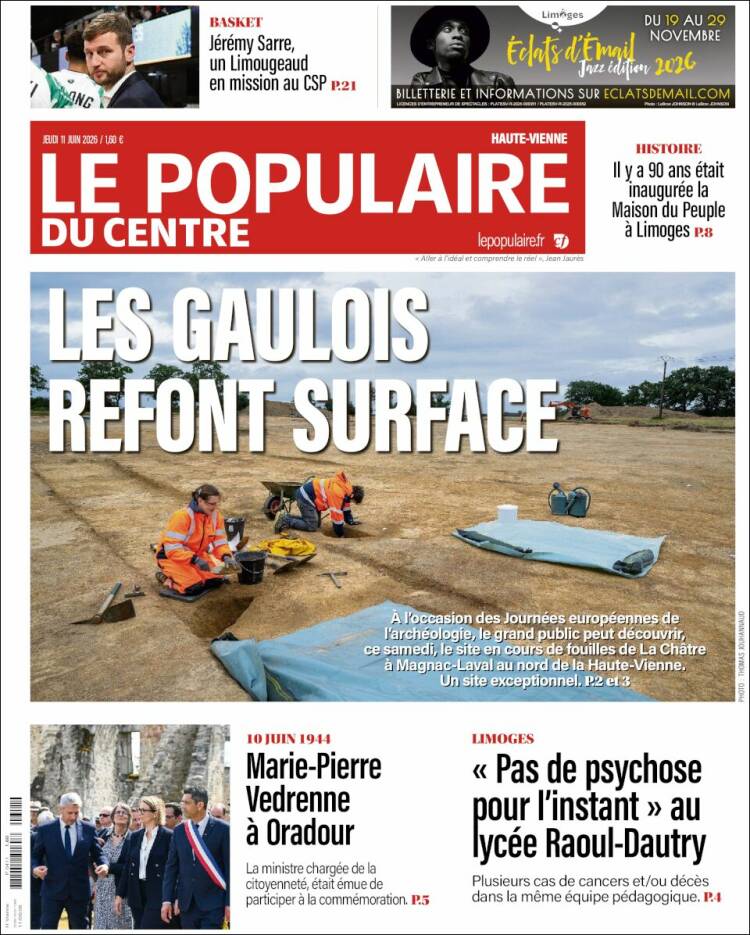 Portada de Le Populaire du Centre (Francia)