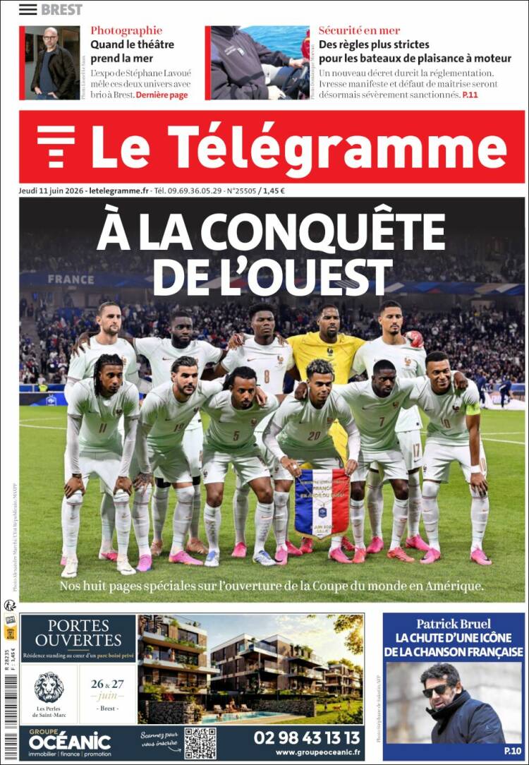 Portada de Télégramme (Francia)