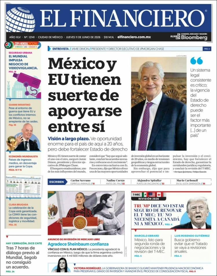 Portada de El Financiero (M&eacute;xico)