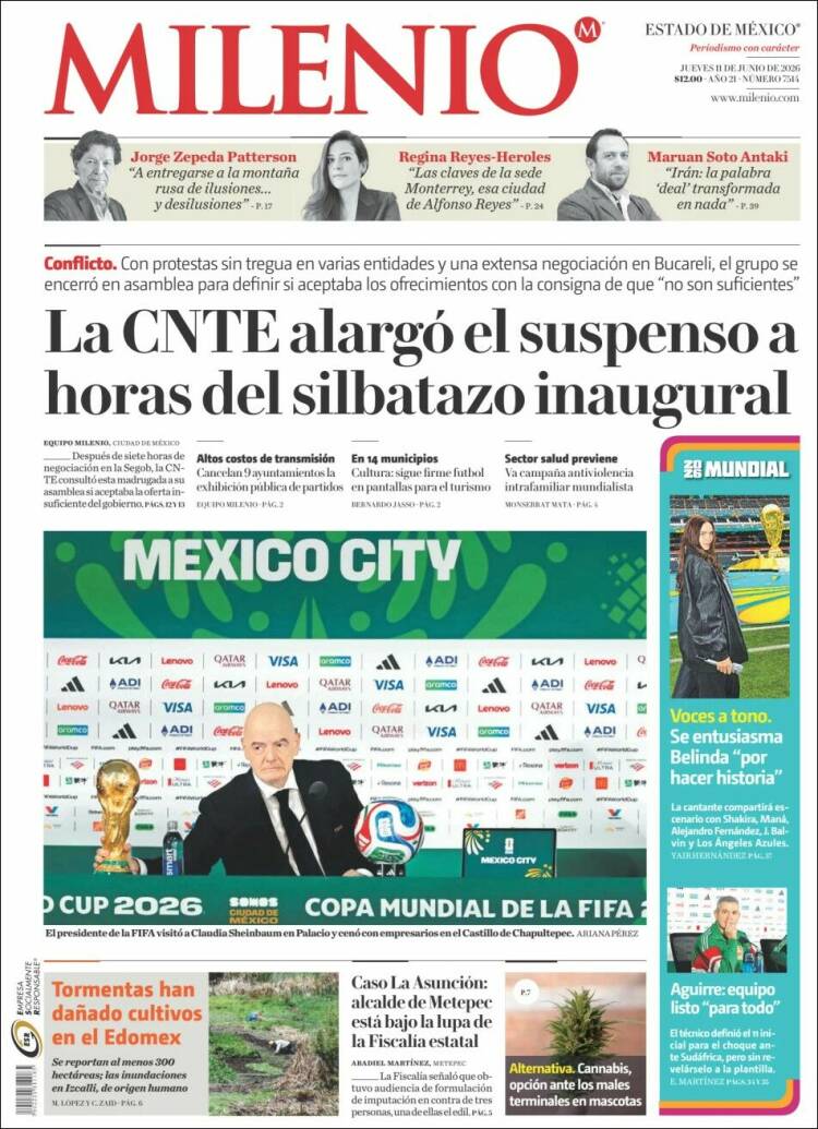 Portada de Milenio - Estado de México (M&eacute;xico)