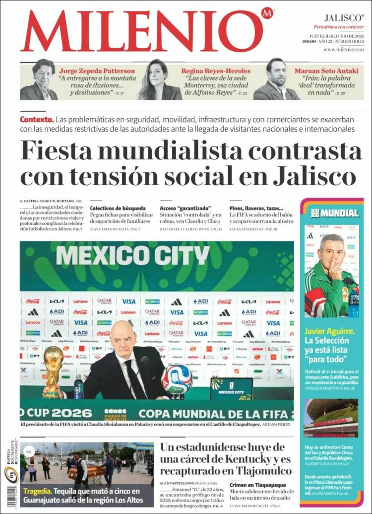 Portada de Milenio - Jalisco (M&eacute;xico)