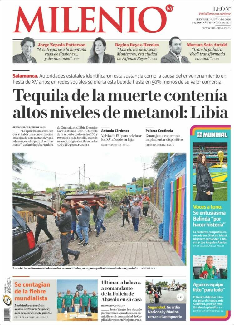 Portada de Milenio de León (M&eacute;xico)